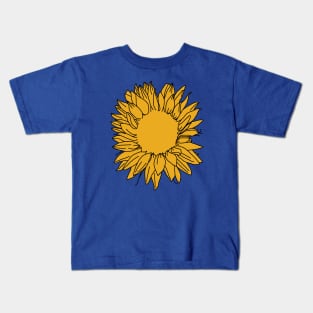 Yellow Sunflower Drawing Kids T-Shirt